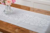 Finezza Lola Jakar Polyester Kumaş Gri Runner 45x150 cm - 1413 - 3