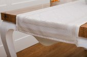 Finezza Roma Jakar Polyester Kumaş Bej Runner 45x150 cm - 1415 - 4