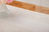Finezza Ayda Jakar Polyester Kumaş Bej Runner 45x150 cm - 1416 - 2