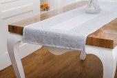 Finezza Ayda Jakar Polyester Kumaş Gri Runner 45x150 cm - 1417 - 2