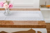 Finezza Ayda Jakar Polyester Kumaş Gri Runner 45x150 cm - 1417 - 4