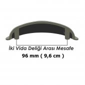 Tas Çanak Mobilya Dolap Kulp Desenli 96 mm Mat Siyah - 2