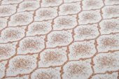 Finezza Melisa Damask Baskılı Duck Kumaş Kreme Kahve Runner 40x140 cm  - 1419 - 5
