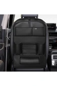 Bod Deri Masalı Oto Koltuk Arkası Koruyucu Eşya Düzenleyici Araç içi Organizer Siyah - 3
