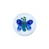 Çocuk Odası Mobilya Kulp Tekli Düğme Çap 55 mm Mavi Kelebek - 1