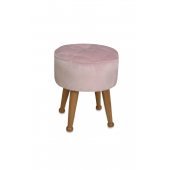 Miskin Naturel Pembe Puf Ayak Ucu Puf Makyaj Koltuğu Puf Bench Ayak Dayama Ahşap Ayak Puf - 1