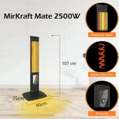 Mirkraft Mate 2500 w karbon infrared Dikey elektrikli ısıtıcı soba thumbnail 5