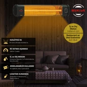 MirKraft Grade Karbon Elektrikli Isıtıcı,Duvara Montaj,Uzaktan Kumandalı 2500W - 5