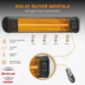 MirKraft Grade Karbon Elektrikli Isıtıcı,Tripod Ayaklı,Uzaktan Kumandalı 2500W - 4