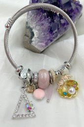 Pembe İstiridye Charm Çelik Pandora Model Bileklik - 2