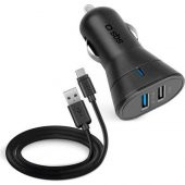 Sbs Araç Şarj Cihazı 12/24V 2100 mAh 2 Usb Çıkışı Type C Kablo Siyah TEKITCRC2U21AUL - 1