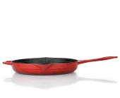 Schafer Guss Chef Döküm Yuvarlak Grill Tava 28 Cm 1 Parça-Kırmızı - 4