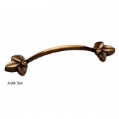 Defne 96 mm Antik Sarı Çiçekli Mobilya Dolap Kulp - 2