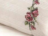 Buldan İşi Kanaviçe Nakışlı Çift Kişilik Nevresim Takımı-Pembe - 2