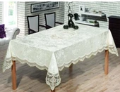 Essen Home Lüks İpek Kadife Masa Örtüsü (160x220)-Sabrina Pudra - 1