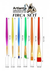 Fırça Seti 6 Lı Kısa Sap Resim Fırçası 1 Paket Suluboya Akrilik Boya Guaj Boya Yağlı Boya Fırca Seti - 2