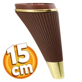 Iron Lüks Mobilya Kanepe Sehpa Tv Ünitesi Koltuk Ayağı 15 Cm Ahşap Desenli Gold Baza Ayakları - 1