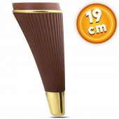 Lüks Mobilya Kanepe Sehpa TV Ünitesi Koltuk Ayağı 19 cm Ahşap Desenli Gold Baza Ayak - 1