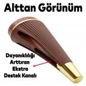 Lüks Mobilya Kanepe Sehpa TV Ünitesi Koltuk Ayağı 19 cm Ahşap Desenli Gold Baza Ayak - 3