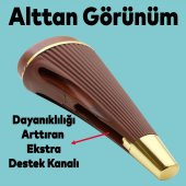 Lüks Mobilya Kanepe Sehpa TV Ünitesi Koltuk Ayağı 19 cm Ahşap Desenli Gold Baza Ayak - 4