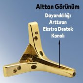 Lüks Mobilya Kanepe Sehpa TV Ünitesi Koltuk Ayağı 17 cm Gold Altın Baza Ayak - 2