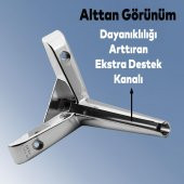 Lüks Mobilya Kanepe Sehpa TV Ünitesi Koltuk Ayağı 17 cm Parlak Krom Baza Ayak thumbnail 2