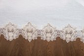 Finezza Nihal Lüx Dantelli Simli Keten Kumaş Krem Masa Örtüsü 160x230 cm  - 1423 - 4