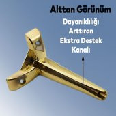 Lüks Mobilya Kanepe Sehpa TV Ünitesi Koltuk Ayağı 19 cm Gold Altın Baza Ayak thumbnail 2