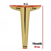 Lüks Mobilya Kanepe Sehpa TV Ünitesi Koltuk Ayağı 19 cm Gold Altın Baza Ayak thumbnail 3