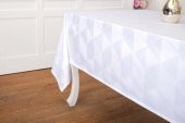 Finezza Viva Jakar Polyester Kumaş Beyaz Masa Örtüsü 160x220 cm  - 1424 - 3