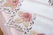 Finezza Afife Kadife Gümüş Pudra Sofra Takımı 8 kişilik 160x230 cm 34 Prç -1425 - 6