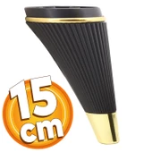 Iron Lüks Mobilya Kanepe Sehpa Tv Ünitesi Koltuk Ayağı 15 Cm Siyah Gold Baza Ayakları - 1