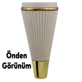 Iron Lüks Mobilya Kanepe Sehpa Tv Ünitesi Koltuk Ayağı 15 Cm Krem Gold Baza Ayakları - 6