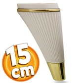 Iron Lüks Mobilya Kanepe Sehpa Tv Ünitesi Koltuk Ayağı 15 Cm Krem Gold Baza Ayakları - 1