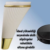 Iron Lüks Mobilya Kanepe Sehpa Tv Ünitesi Koltuk Ayağı 15 Cm Krem Gold Baza Ayakları - 2