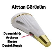 Iron Lüks Mobilya Kanepe Sehpa Tv Ünitesi Koltuk Ayağı 15 Cm Beyaz Gold Baza Ayakları thumbnail 4