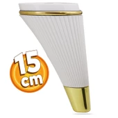 Iron Lüks Mobilya Kanepe Sehpa Tv Ünitesi Koltuk Ayağı 15 Cm Beyaz Gold Baza Ayakları thumbnail 1