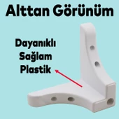 Rose Lüks Mobilya Kanepe Sehpa Puf Koltuk Ayağı 10 Cm Beyaz Baza Ayakları - 3