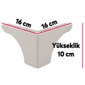 Rose Lüks Mobilya Kanepe Sehpa Puf Koltuk Ayağı 10 Cm Beyaz Baza Ayakları - 5