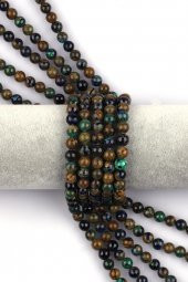 Azurit - Malakit Doğal Taş Dizi 8 mm Küre Kesim thumbnail 1