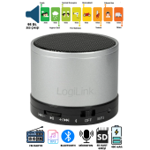 Logilink SP0051 Speaker Bluetooth Micro SD SİLVER - 1