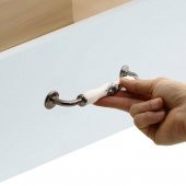 Lüks Porselen Mobilya Çekmece Dolap Kapak Kulpu Kulbu 128 mm Beyaz Füme thumbnail 2