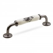 Lüks Porselen Mobilya Çekmece Dolap Kapak Kulpu Kulbu 128 mm Beyaz Füme thumbnail 5