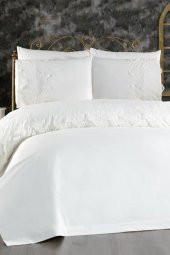 Fransız Dantelli Eslem Çeyizlik Nevresim Takımı Krem thumbnail 4