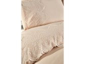 Fransız Dantelli Eslem Çeyizlik Nevresim Takımı Cappucino - 3