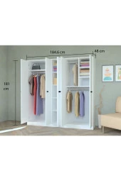 Mobilique Beş Kapaklı Anatolia Gardırop Beyaz - 1