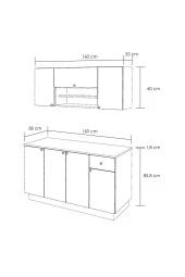 Mobilique 160 Cm Ahşap Mdf Tezgahlı Antrasit Kapaklı Hazır Mutfak - 4
