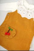 KIZ BEBEK 2Lİ KİRAZ DESENLİ UZUN KOL SALOPET ELBİSE - 8