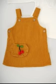 KIZ BEBEK 2Lİ KİRAZ DESENLİ UZUN KOL SALOPET ELBİSE - 11