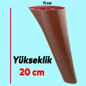 Napoli Lüks Mobilya Kanepe Tv Ünitesi Koltuk Ayağı 20 Cm Ahşap Desenli Kahverengi Konsol Ayakları - 5